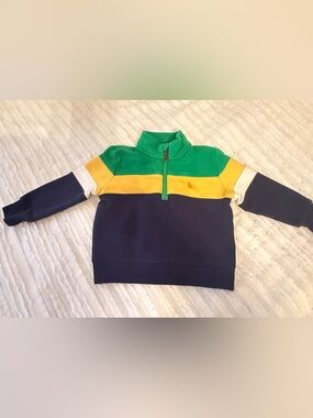 Polo Ralph Lauren Colorblock Half-Zip Pullover Sweater Toddler Boy Size 12M